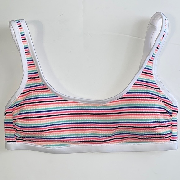 Hula Honey Neon Striped Bikini BraletteTop - Picture 1 of 4